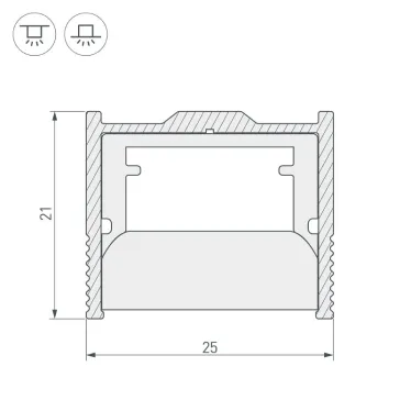 Профиль-держатель WPH-FLOOR22-2000 ANOD (ARL, Металл)