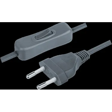 Шнур NPS-FS-170-2x0.5-GR 1.7м с выкл. серый Navig
