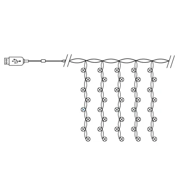Гирлянда занавес LED 2700К 2х2м USB