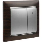 VALENA Рамка 1 пост темное дерево/серебро