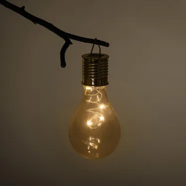 Светильник уличный Груша сталь на солнечной батарее 7,5x7,5x15 см 1 LED ERASF23-27 ЭРА