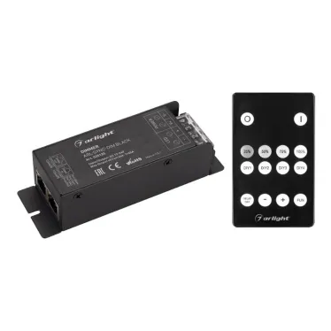 Диммер ARL-SYNC-DIM Black (12-24V, 1x25A, ПДУ 14кн, RF, RJ45) (IP20 металл, 3 года)