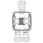 Взрывозащищенная клеммная коробка из полиэстера TBE-P-03 -(4xCBC.4 -1xTEO.4) - 2x6018ANP32CKM3SB(A) - 1x6018ANP32CKM3SB(C)1Ex e IIC Т5 Gb / Ex tb IIIC T95°C Db IP66