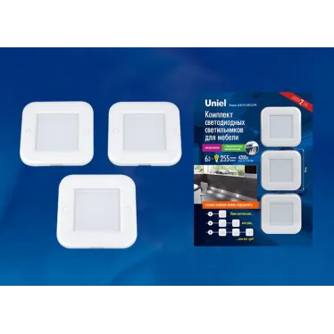 ULM-F41-6W/4200K/DIM SENSOR IP20 WHITE Светильник светодиодный накладной, ультратонкий с бесконтактным выключателем, диммер. Квадратный. 85х85х6,5мм. 255Lm. Белый. ТМ