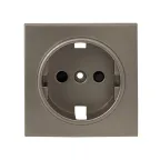 Валенсия лицевая панель розетки 1-местной с/з 16А кашемир с защ. штор.