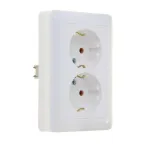 ХИТ Розетка двойная скрытая белая с заземлением без шторок 16А 250В