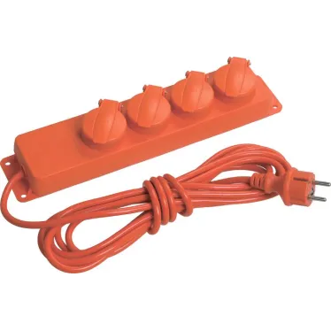 Удлинитель У04В 4 места с защитными крышками IP44