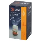 Новогодний декоративный светильник Свеча-проектор Санта, теплый свет, 4 LED, 3*ААA, 15 см, 6 проекций EGNDS -SK