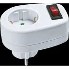Переходник Navigator 94 669 NAD-1E-СS-WH 1гнездо с выключателем