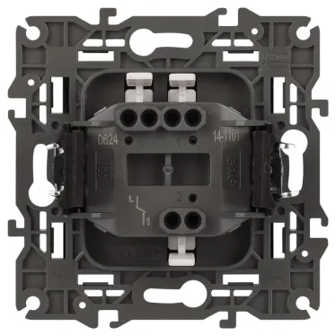 Выключатель, 10АХ-250В, Эра Elegance, антрацит,14-1101-05