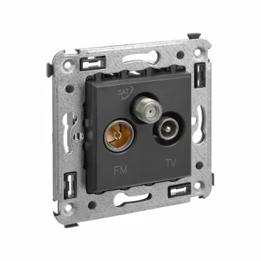 Avanti Розетка TV-FM-SAT в стену, , Черный матовый