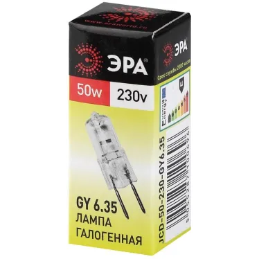 Лампа накаливания галогенная GY6.35-JCD-50W-230V (галоген, капсула, 50Вт, нейтр, GY6.35) (100/1000/35000)