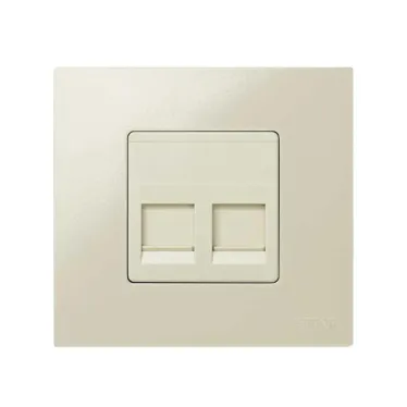 Адаптер на 2 RJ45(12) 75528- 75540- 75541- 75544-39 широкий шторки S27 слоновая кость