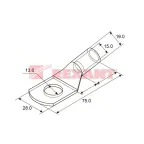 Наконечник медный луженый ТМЛ 95–12–15 (95кв мм - 12мм) ГОСТ 7386-80 (в упак. 2 шт.), REXANT