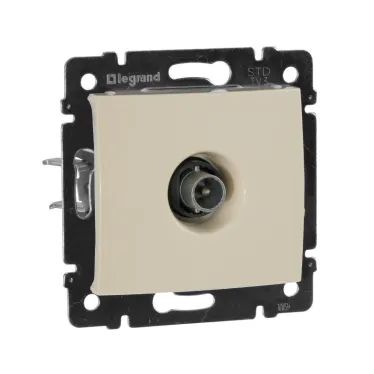 VALENA Розетка телевизионная TV проходная в рамку слоновая кость 14дБ