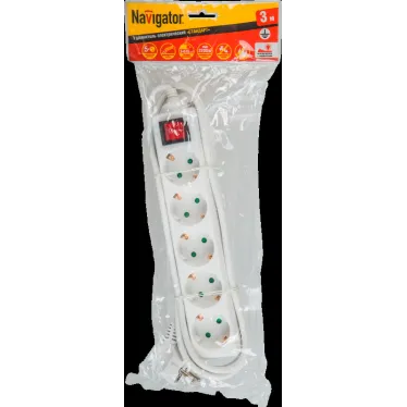 Удлинитель бытовой с выключателем 5 розеток шнур 5м с заземлением