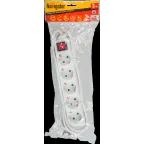 Удлинитель бытовой с выключателем 5 розеток шнур 3м с заземлением