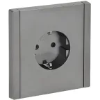 FORTE@PIANO Розетка 1-местная с заземлением с защитными шторками безвинтовое крепление 16А FP513 сталь IEK