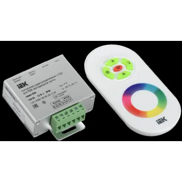 Контроллер с ПДУ радио RGB 3 канала 12В 4А 144Вт белый IEK