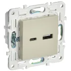 SKANDY Розетка USB A+C 3,1А SK-R14B бежевый IEK