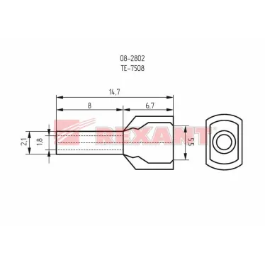 Наконечник штыревой втулочный изолир F-8 мм 2х0.75 кв мм (НШВи(2) 0.75-8хНГи2 0,75-8), REXANT