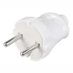 Вилка штепсельная белая 6А