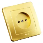 Розетка скрытая со шторками золото