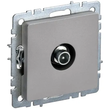 BRITE Розетка TV проходная РТВ10-0-БрС сталь