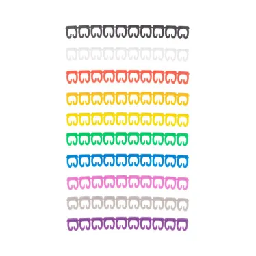 Кабельный маркер (клипса), 4...6 мм, цифры 0-9, 10 цветов, блистер (MR-55), REXANT