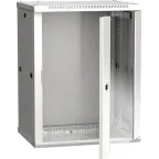 Шкаф настенный 19' LINEA W 15U 600x450мм стеклянная дверь RAL7035