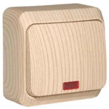 ЭТЮД Выключатель одноклавишный наружный с подсветкой сосна сх.1