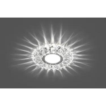 Светильник ИВО-50w G5.3 со светодиодной подсветкой 4000К хром с прозрачным стеклом