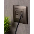 Валенсия лицевая панель розетки Phone 1-местная графит