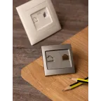 Валенсия лицевая панель розетки Phone 1-местная кашемир