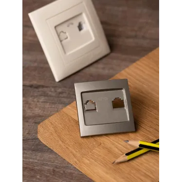 Валенсия лицевая панель розетки Phone 1-местная кашемир