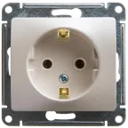GLOSSA Розетка с заземлением перламутр в рамку