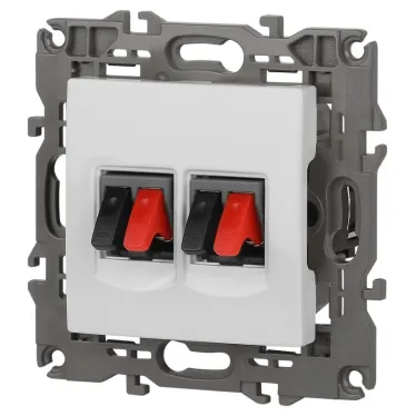 Розетка аудио двойная, Эра Elegance, белый, 14-3112-01