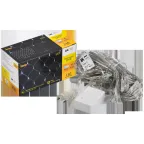 LIGHTING Гирлянда сеть 1,5х1,5м 160 светодиодов белый свет IP20 прозрачный шнур 3м 230В контроллер 8 сцен IEK