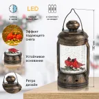 Светильник декоративный новогодний Красный кардинал, теплый белый LED, h 18см, 3хАА, таймер 6 ч, IP20