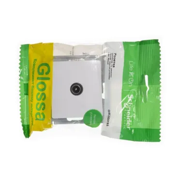 GLOSSA Розетка телевизионная TV проходная в рамку 4дБ белая