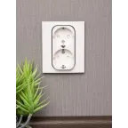 Стокгольм Рамка для розетки 2-местная белая с линией цвета черный