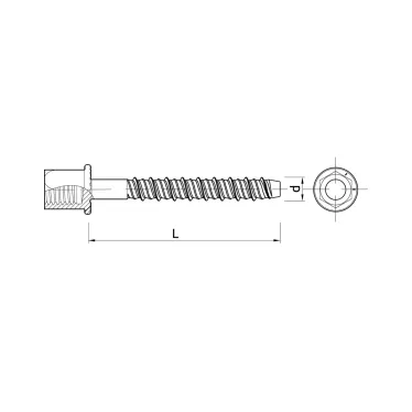 Анкер-шуруп для бетона с внутренней резьбой М8, 6x55 мм | CM57080655 | DKC