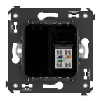 Avanti Розетка телефонная в стену одинарная, ''Черный квадрат''