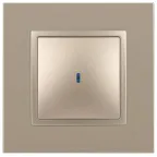 Выключатель с подсветкой, 10АХ-250В, Эра Elegance, шампань,14-1102-04