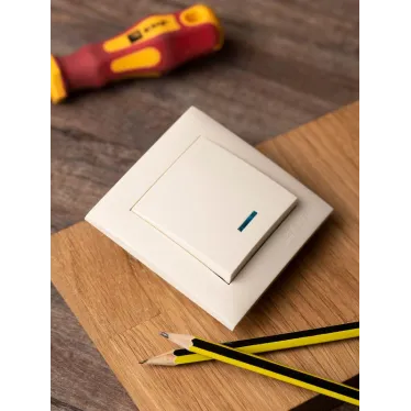 Валенсия выключатель 1-кл. 10А кремовый с индикатором