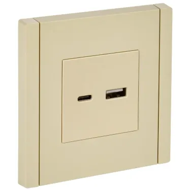 FORTE@PIANO Розетка USB A+C 18Вт FP451 ваниль IEK