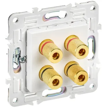 SKANDY Аудиорозетка 4-местная SK-A01W арктический белый IEK