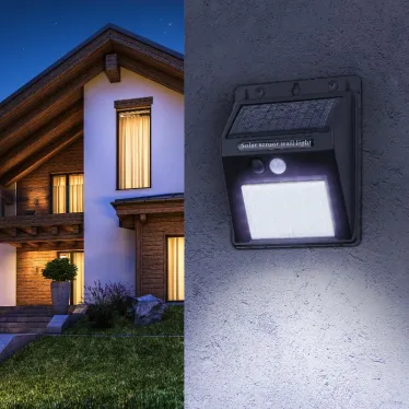 Фасадный светильник с датчиком движения, на солнечной батарее, 20LED, 60 Лм ERAFS064-04