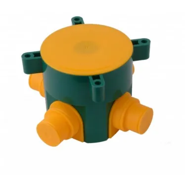 Коробка установочная д/монолит.стр-ва 75х70мм с крышкой 4 вывода IP44