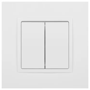 Выключатель двойной, 10АХ-250В, Эра Elegance, белый,14-1104-01